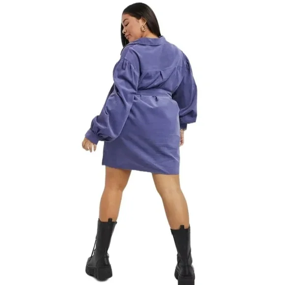 ASOS Curve Purple Long Sleeve Dress - Picture 2 of 9